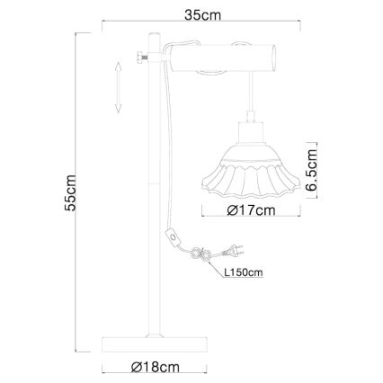 Globo - Lampa stołowa 1xE27/40W/230V