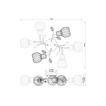 Globo - Żyrandol natynkowy 6xE27/40W/230V