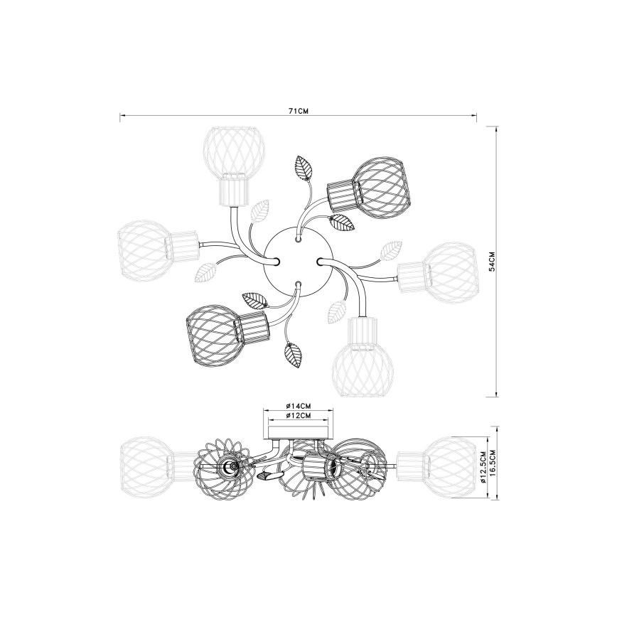 Globo - Żyrandol natynkowy 6xE27/40W/230V