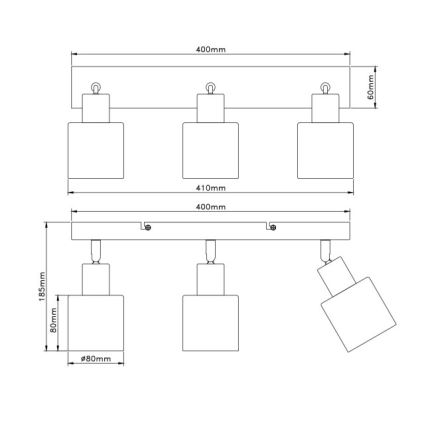 Globo - Oprawa punktowa 3xE14/25W/230V