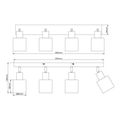 Globo - Oprawa punktowa 4xE14/25W/230V
