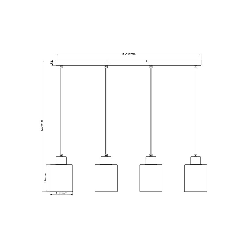 Globo - Żyrandol na lince 4xE27/40W/230V