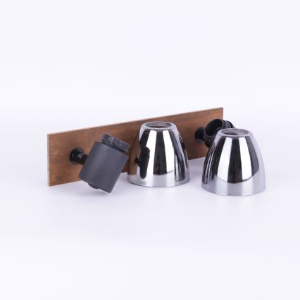 Globo - Kinkiet punktowy 2xE14/40W/230V czarny/drewno