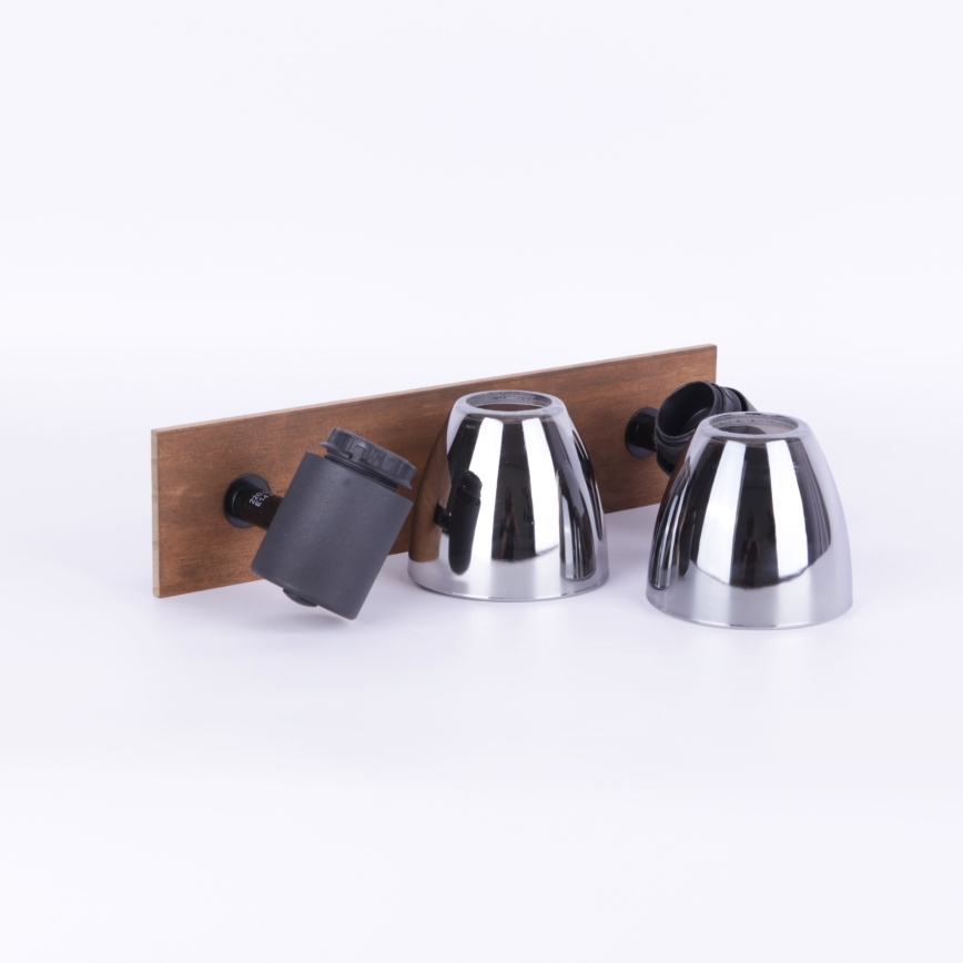 Globo - Kinkiet punktowy 2xE14/40W/230V czarny/drewno