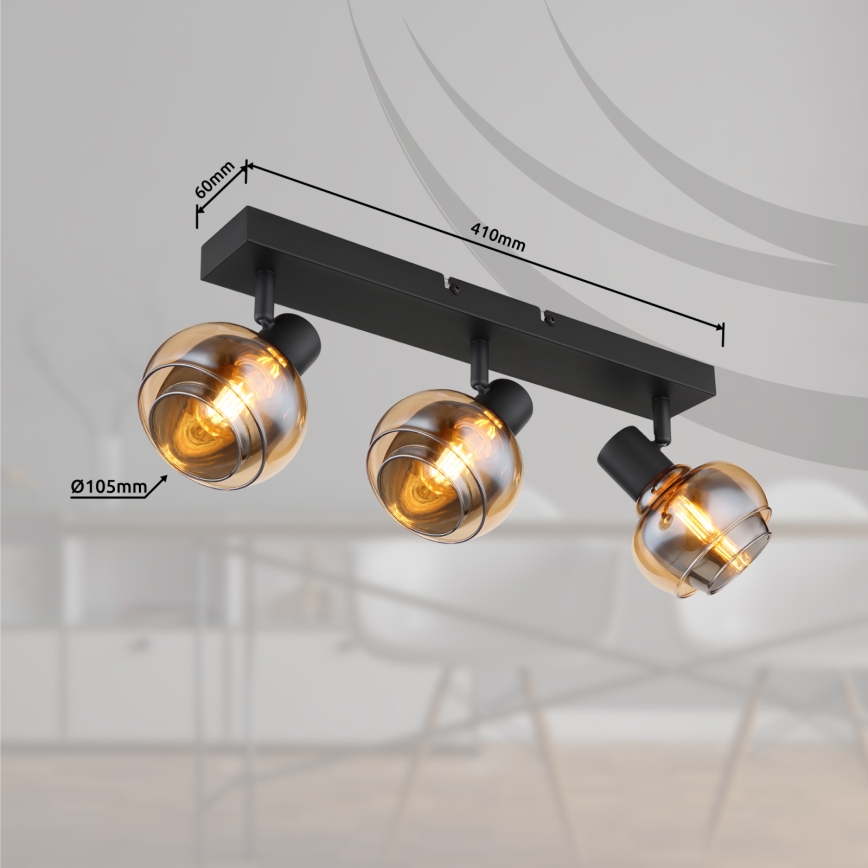 Globo - Oprawa punktowa 3xE14/40W/230V czarna