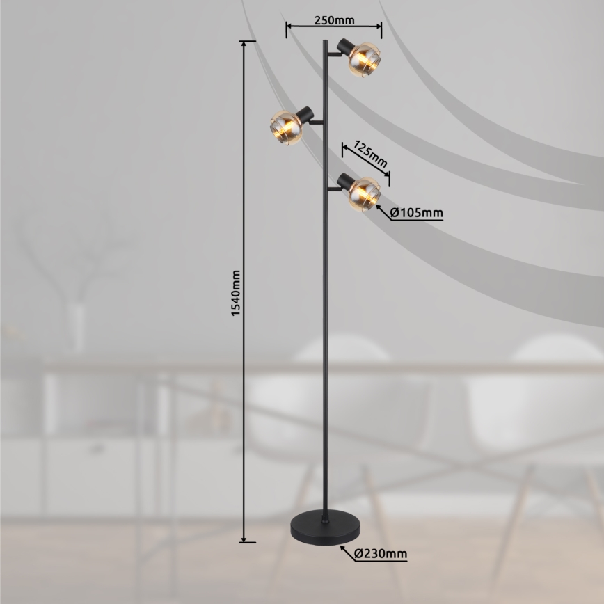 Globo - Lampa stojąca 3xE14/40W/230V czarna