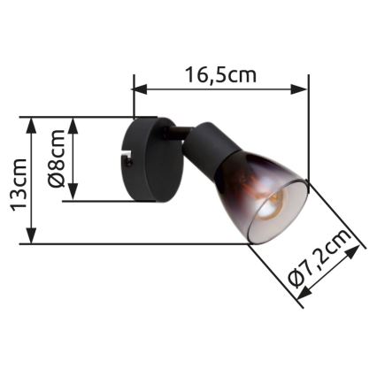 Globo - Kinkiet punktowy 1xE14/25W/230V czarny