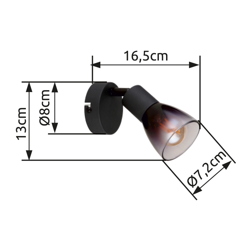 Globo - Kinkiet punktowy 1xE14/25W/230V czarny