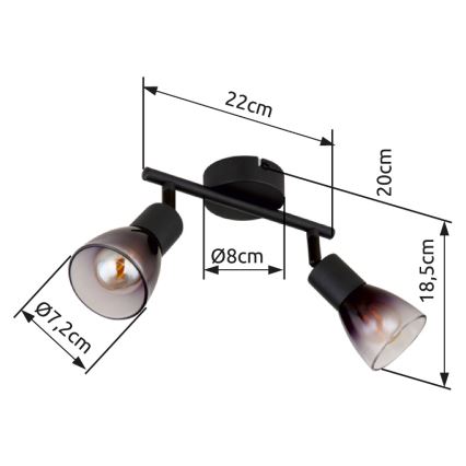 Globo - Oświetlenie punktowe 2xE14/25W/230V czarne