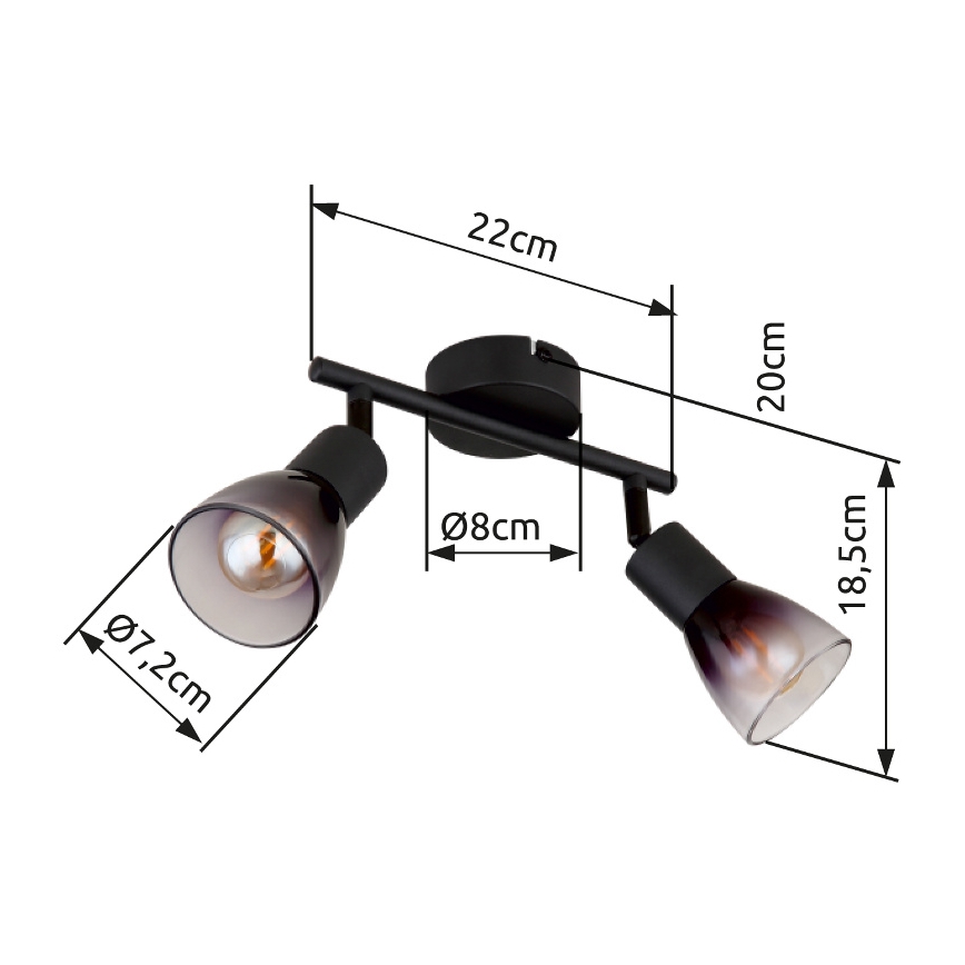 Globo - Oświetlenie punktowe 2xE14/25W/230V czarne