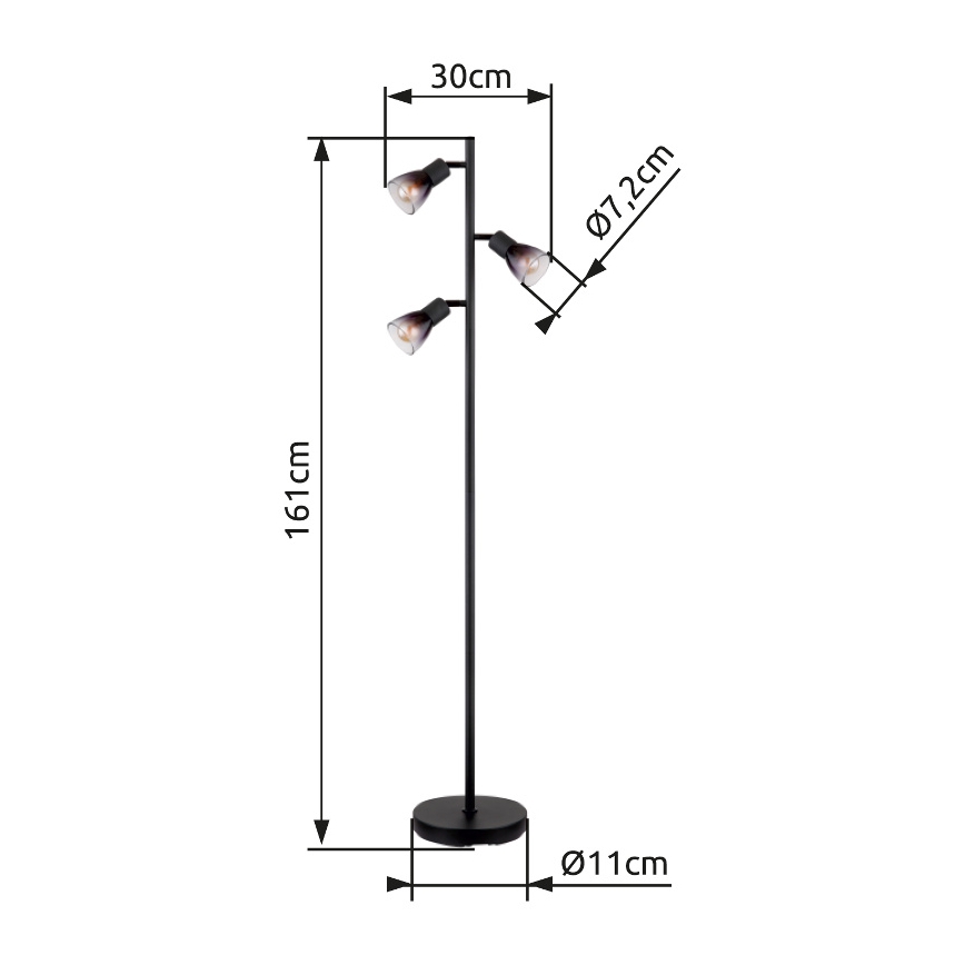 Globo - Lampa podłogowa 3xE14/25W/230V czarna