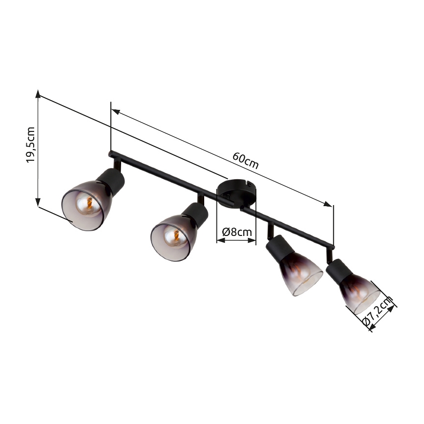 Globo - Oświetlenie punktowe 4xE14/25W/230V czarne