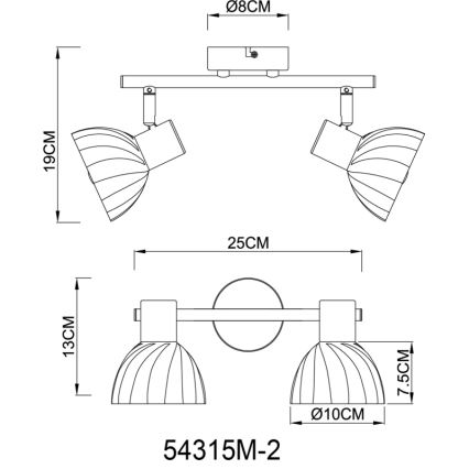 Globo - Oświetlenie punktowe 2xE14/40W/230V złoty