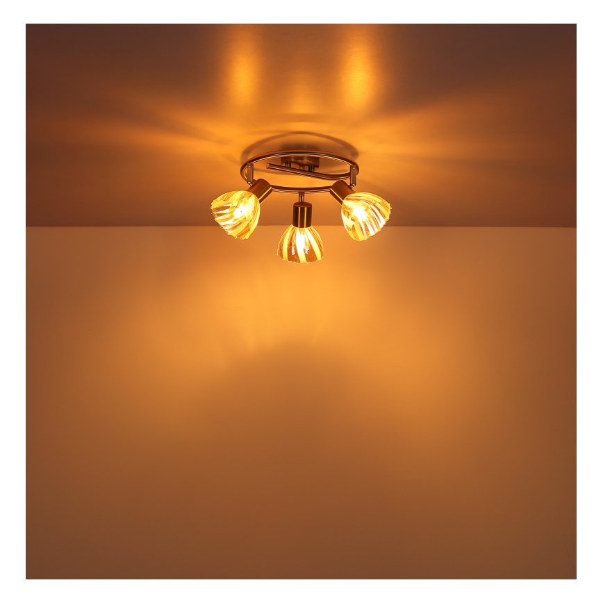 Globo - Oświetlenie punktowe 3xE14/40W/230V złoty