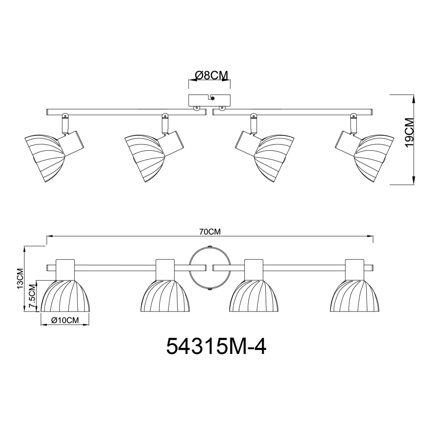 Globo - Oświetlenie punktowe 4xE14/40W/230V złoty