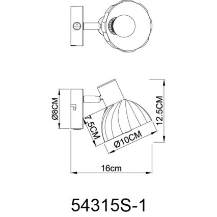 Globo - Kinkiet punktowy 1xE14/40W/230V czarny