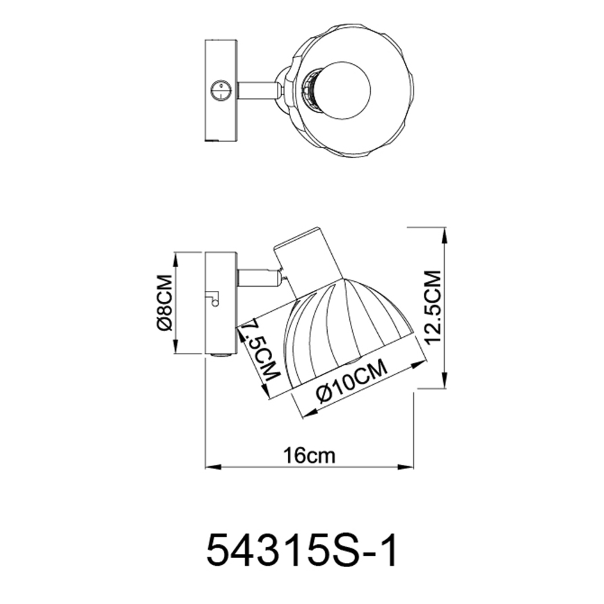 Globo - Kinkiet punktowy 1xE14/40W/230V czarny