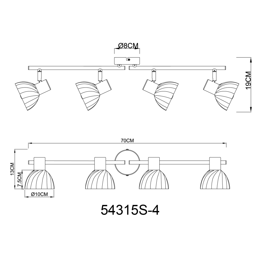Globo - Oświetlenie punktowe 4xE14/40W/230V czarny