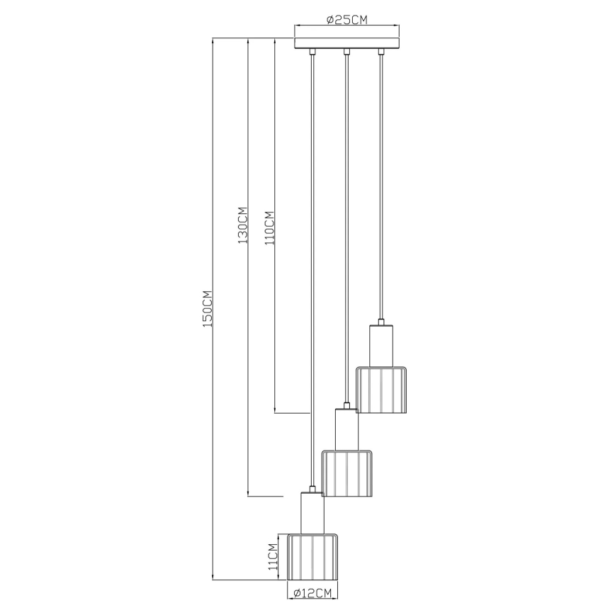 Globo - Żyrandol na lince 3xE27/40W/230V