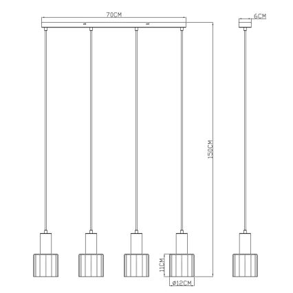 Globo - Lampa wisząca na lince 4xE27/40W/230V