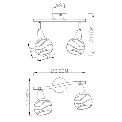 Globo - LED Oświetlenie punktowe 2xE14/4W/230V