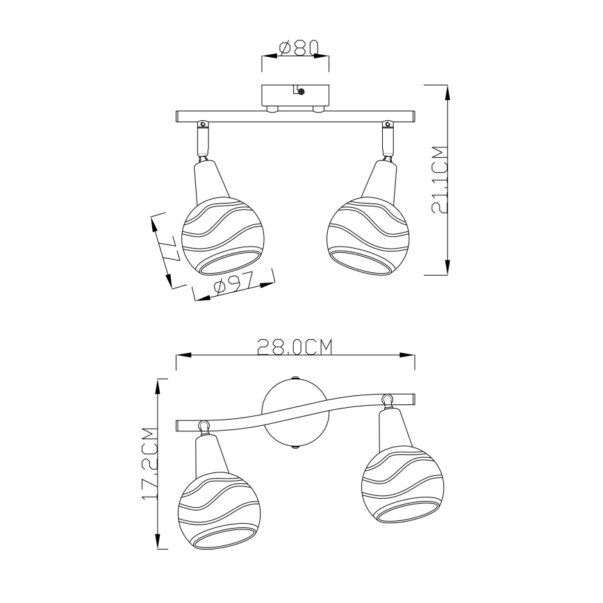 Globo - LED Oświetlenie punktowe 2xE14/4W/230V
