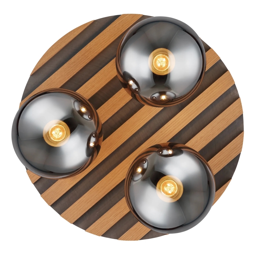 Globo - Lampa sufitowa 3xE27/40W/230V Ø 39 cm, brązowa/przydymione szkło