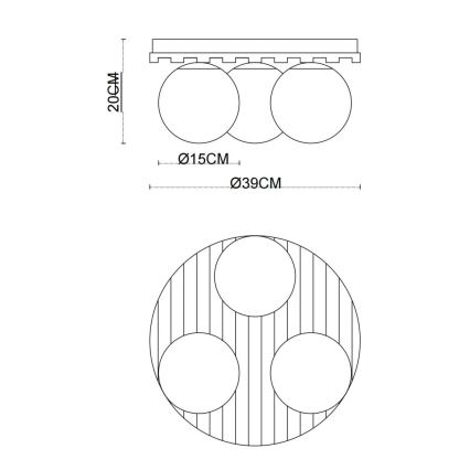 Globo - Lampa sufitowa 3xE27/40W/230V Ø 39 cm, brązowa/przydymione szkło
