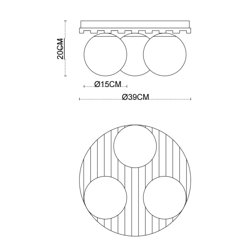 Globo - Lampa sufitowa 3xE27/40W/230V Ø 39 cm, brązowa/przydymione szkło