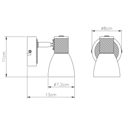 Globo - Oświetlenie punktowe 1xE14/40W/230V popiół