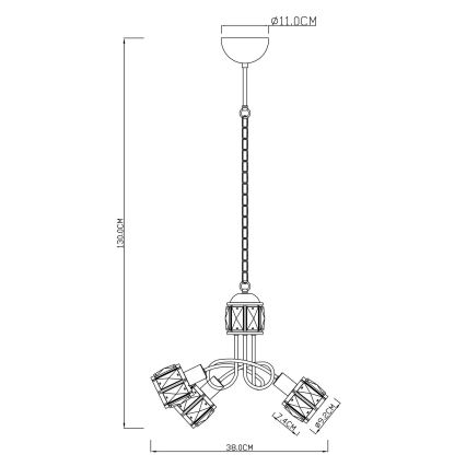Globo - LED Żyrandol na łańcuchu 3xE14/40W/230V + LED/5W