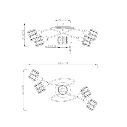 Globo - Żyrandol natynkowy 5xE14/40W/230V