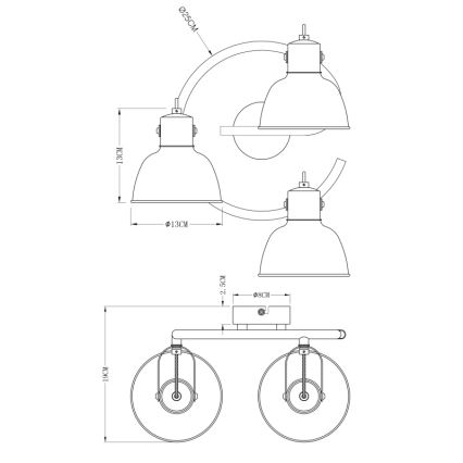 Globo - Oświetlenie punktowe 3xE14/25W/230V