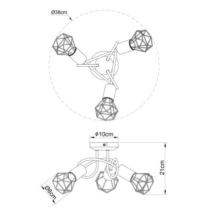 Globo - Żyrandol natynkowy 3xE14/40W/230V