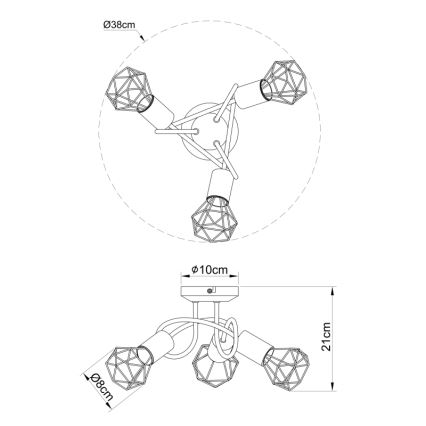 Globo - Żyrandol natynkowy 3xE14/40W/230V