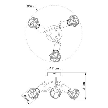 Globo - Żyrandol natynkowy 3xE14/40W/230V