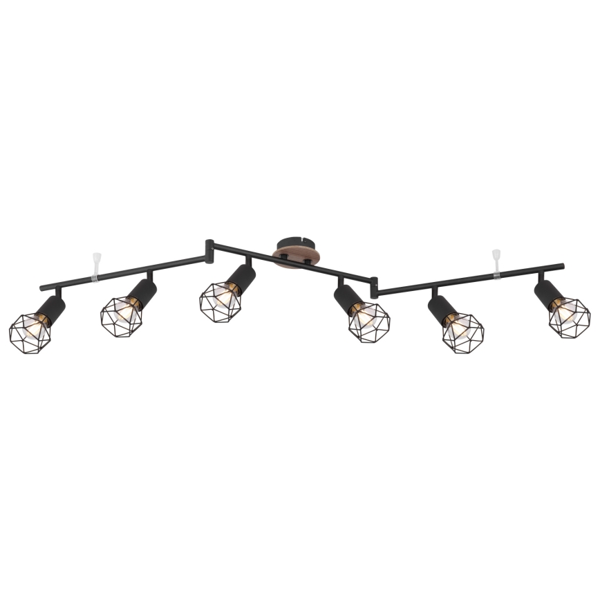 Globo - Oprawa punktowa 6xE14/40W/230V czarna/brązowa