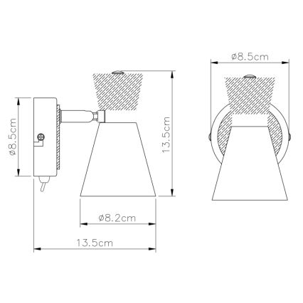 Globo - Reflektor ścienny 1xE14/25W/230V