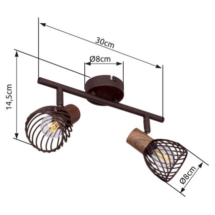 Globo 54817-2 - Oświetlenie punktowe ISABELLE 2xE14/40W/230V