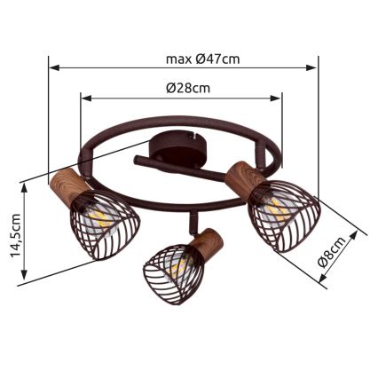 Globo 54817-3 - Oświetlenie punktowe ISABELLE 3xE14/40W/230V