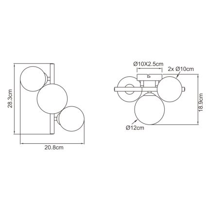 Globo - LED Żyrandol natynkowy RIHA 3xG9/3,5W/230V