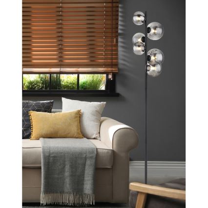 Globo - LED Lampa podłogowa 6xG9/3,5W/230V dymna/czarna