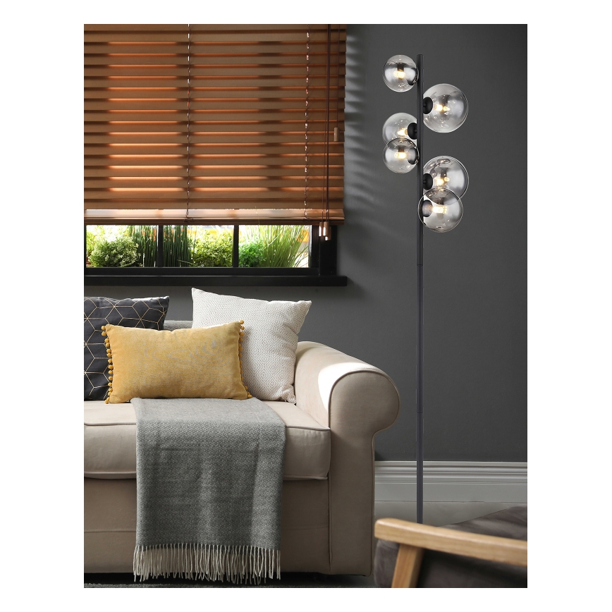 Globo - LED Lampa podłogowa 6xG9/3,5W/230V dymna/czarna