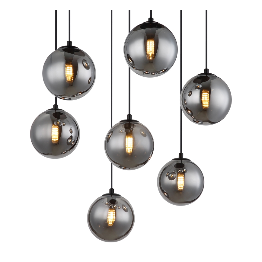 Globo - LED Żyrandol na lince 7xG9/3,5W/230V dym/czarny
