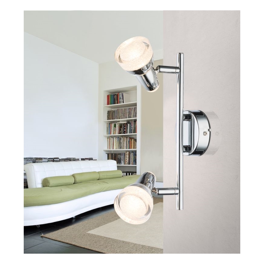 Globo - LED Oświetlenie punktowe 2xLED/4W/230V chrom błyszczący