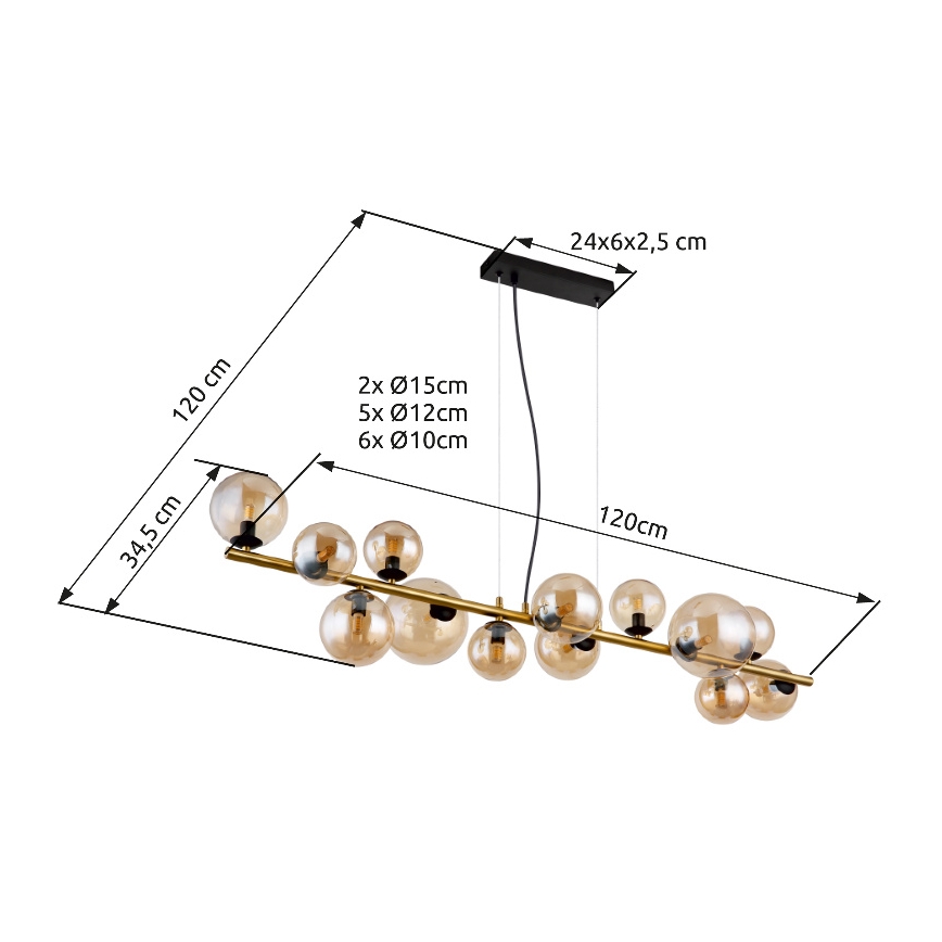 Globo - LED Żyrandol na lince 13xG9/3,5W/230V dymny/brązowy