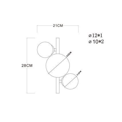 Globo - LED Żyrandol natynkowy RIHA 3xG9/3,5W/230V mosiądz