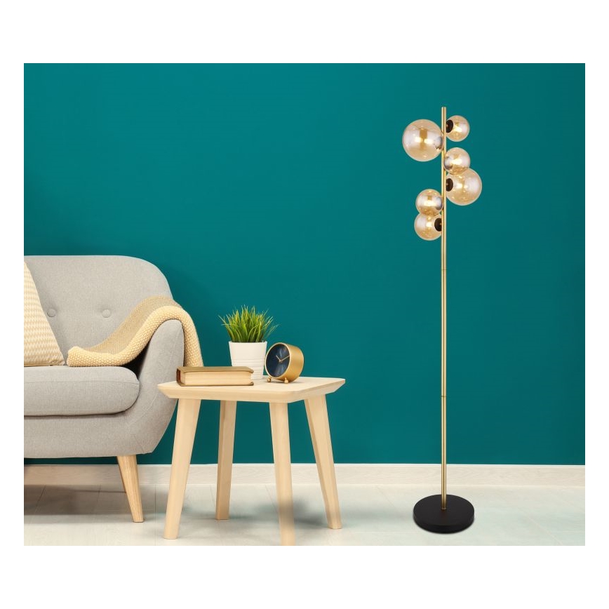 Globo - LED Lampa podłogowa 6xG9/3W/230V mosiądz