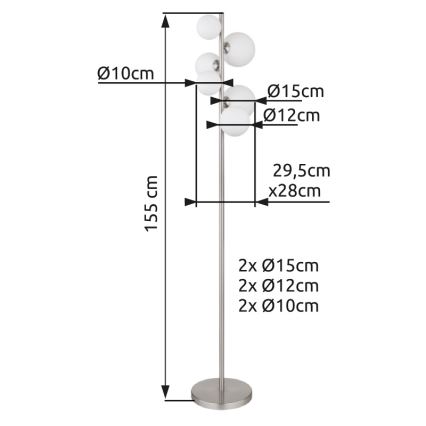 Globo - LED Lampa podłogowa 6xG9/3,5W/230V biały