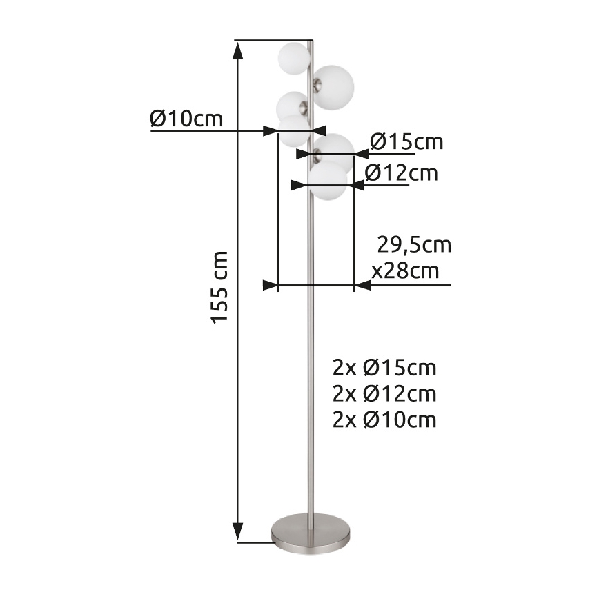 Globo - LED Lampa podłogowa 6xG9/3,5W/230V biały